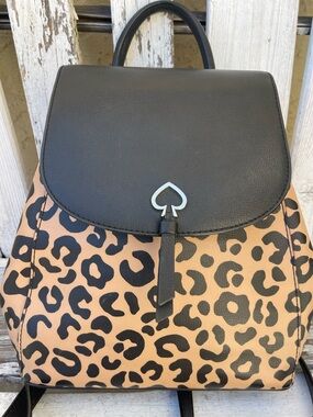 Kate Spade New York Adel Medium Flap Backpack – Leopard Print (Style #K8464)